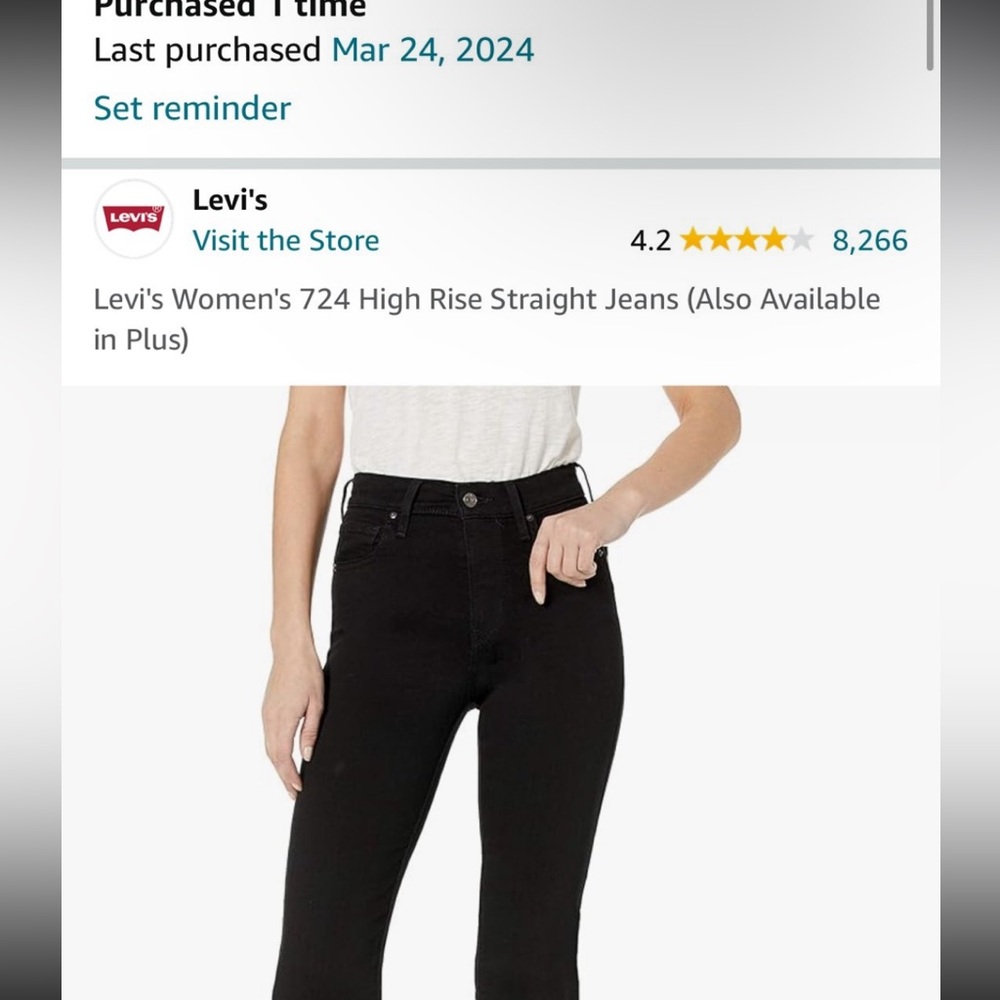 Levi’s 724 high rise straight size 29 short women’s jeans. Like new